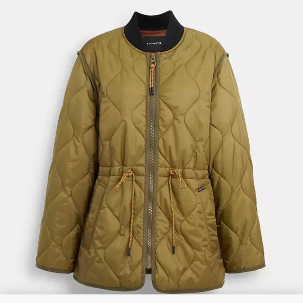 Coach Olive Green Quilted Jacket. Size large. Paid $890 including tax